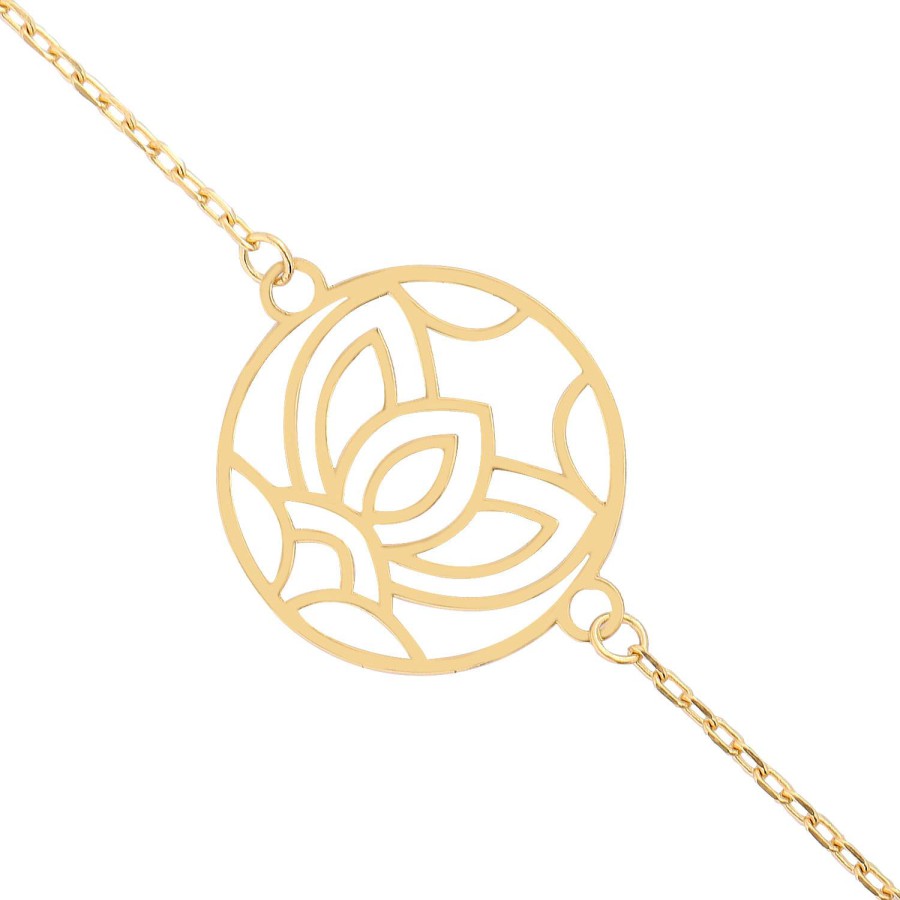 14 Ayar Sarı Altın Tasarım Figürlü Bileklik