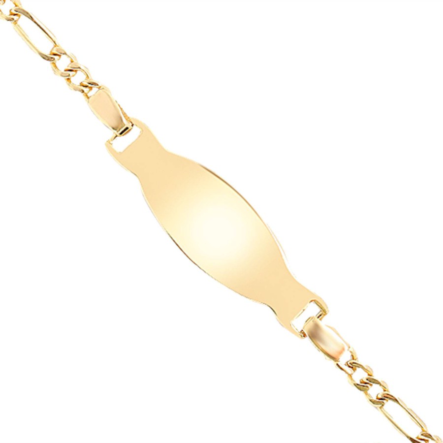 14 Ayar Sarı Altın Çocuk Künye Bileklik