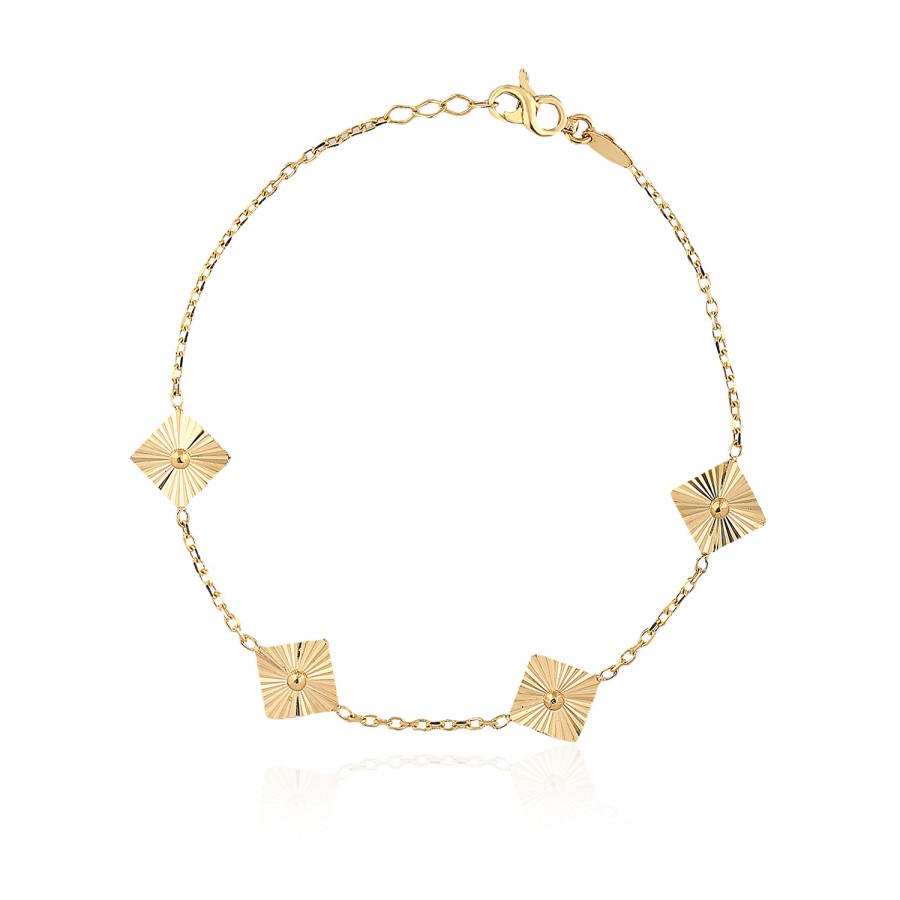 14 Ayar Sarı Altın Modern Bileklik