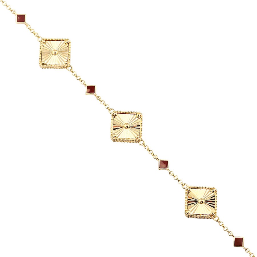 14 Ayar Sarı Altın Kalemli Mineli Bileklik