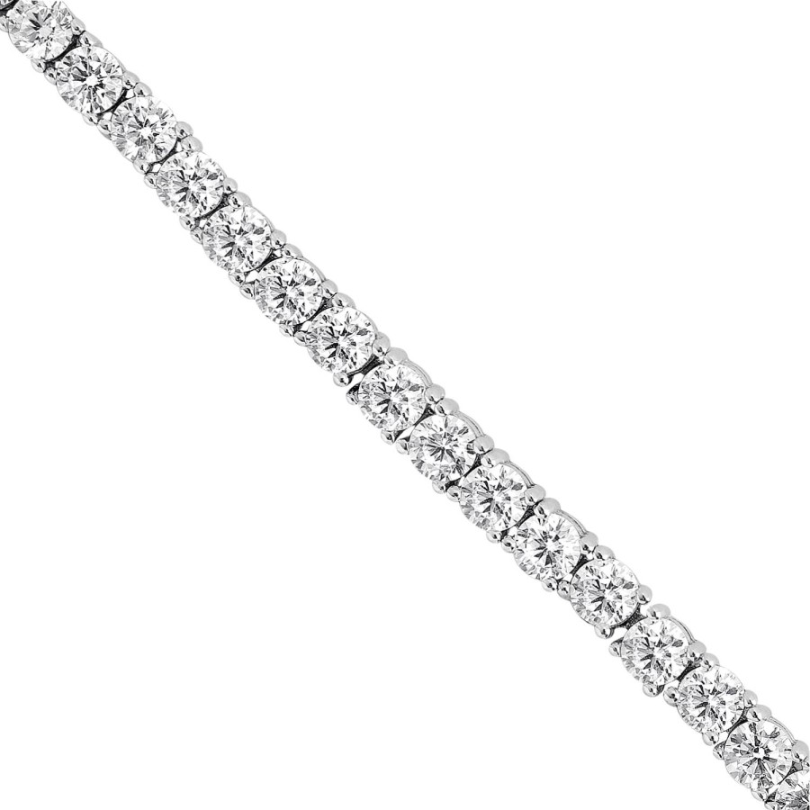 14 Ayar Beyaz Altın Suyolu Taşlı Bileklik