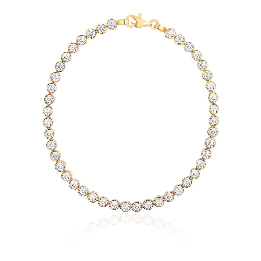 14 Ayar Sarı Altın Suyolu Taşlı Bileklik