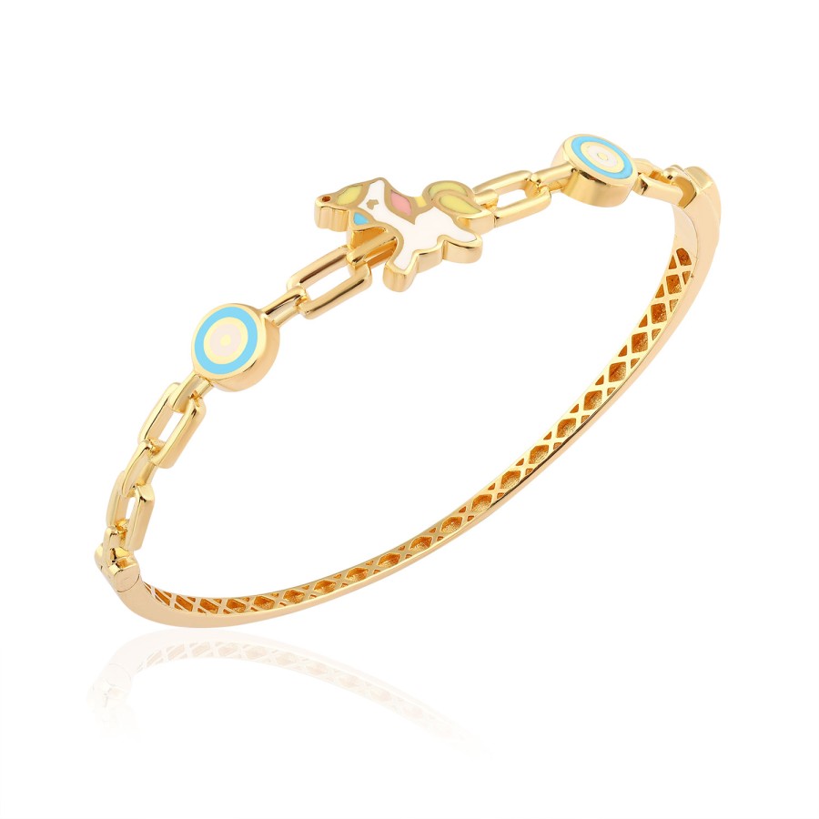 14 Ayar Sarı Altın Unicorn Çocuk Bilezik