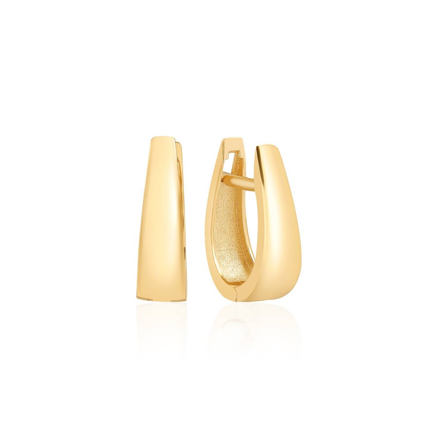 14 Ayar Sarı Altın Sade Taşsız Küpe