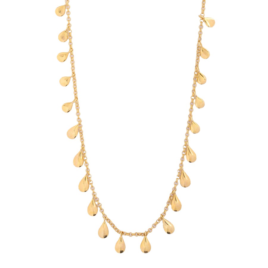 14 Ayar Sarı Altın Sallantılı Klasik Kolye