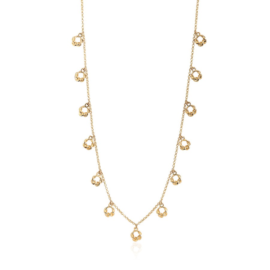 14 Ayar Sarı Altın Modern Taşsız Kolye