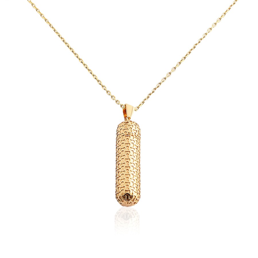 14 Ayar Sarı Altın Tasarım Kapsül Kolye