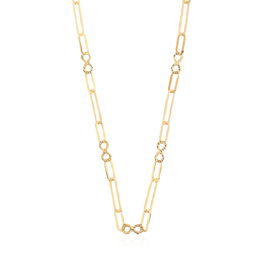 14 Ayar Sarı Altın Sonsuzluk Figürlü Kolye