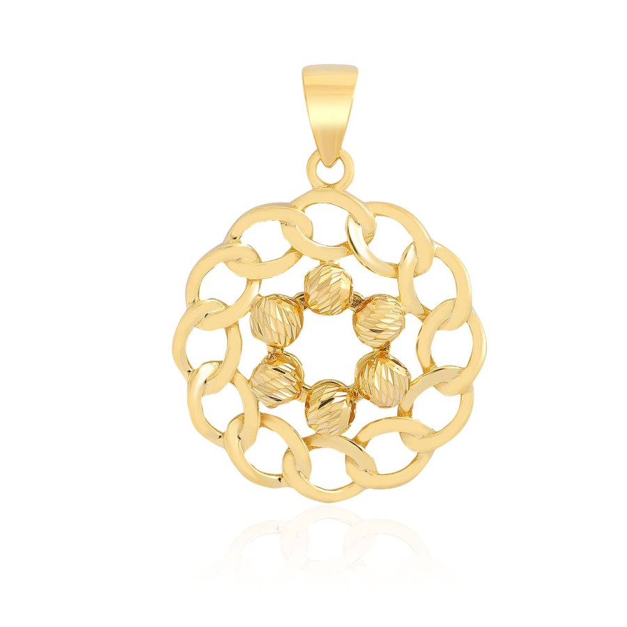 14 Ayar Sarı Altın Tasarım Kolye Ucu