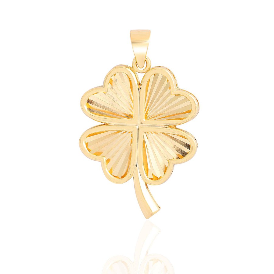 14 Ayar Sarı Altın Çiçek Figürlü Kolye Ucu