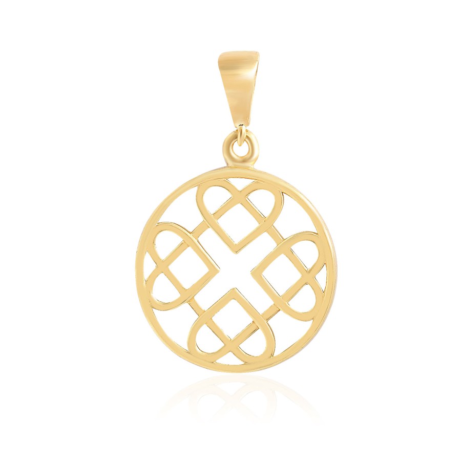 14 Ayar Sarı Altın Kalp Figürlü Taşsız Kolye Ucu