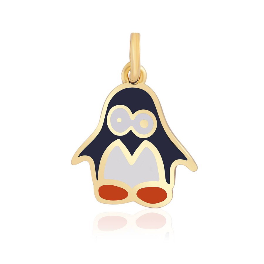 14 Ayar Sarı Altın Penguen Figürlü Kolye Ucu