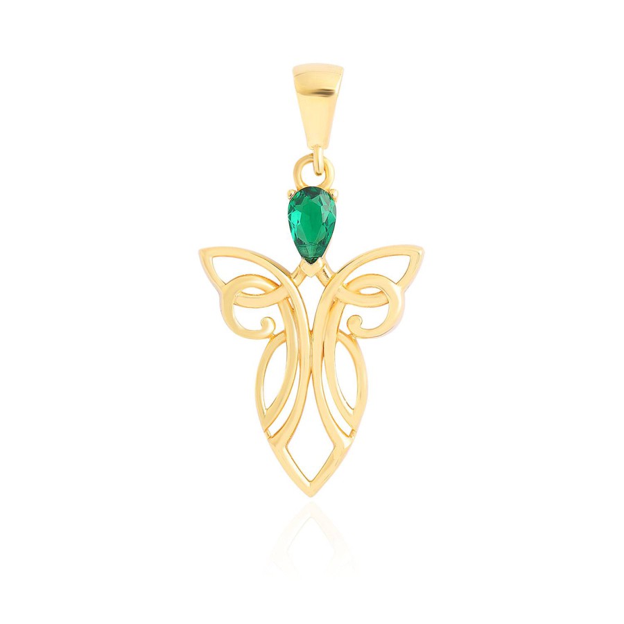 14 Ayar Sarı Altın Özel Tasarım Taşlı Kolye Ucu