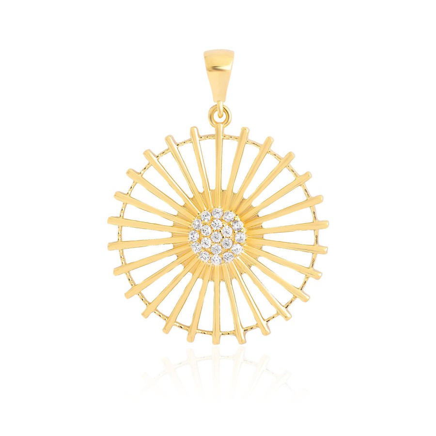 14 Ayar Sarı Altın Özel Tasarım Taşlı Kolye Ucu