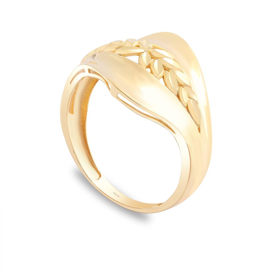 14 Ayar Sarı Altın Çiçek Figürlü Yüzük