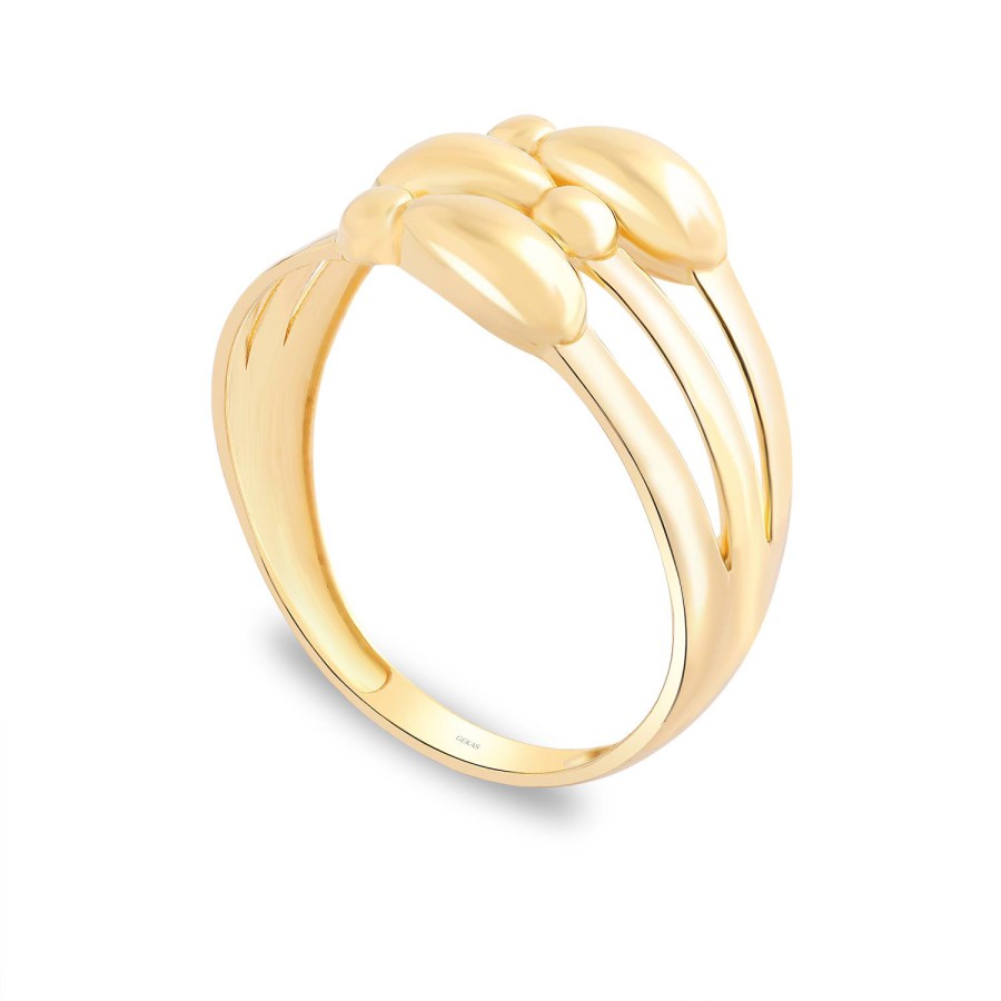 14 Ayar Sarı Altın Burgu Motifli Taşsız Yüzük