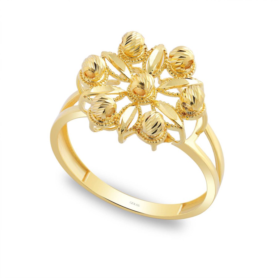 14 Ayar Sarı Altın Taşsız Dorika Yüzük