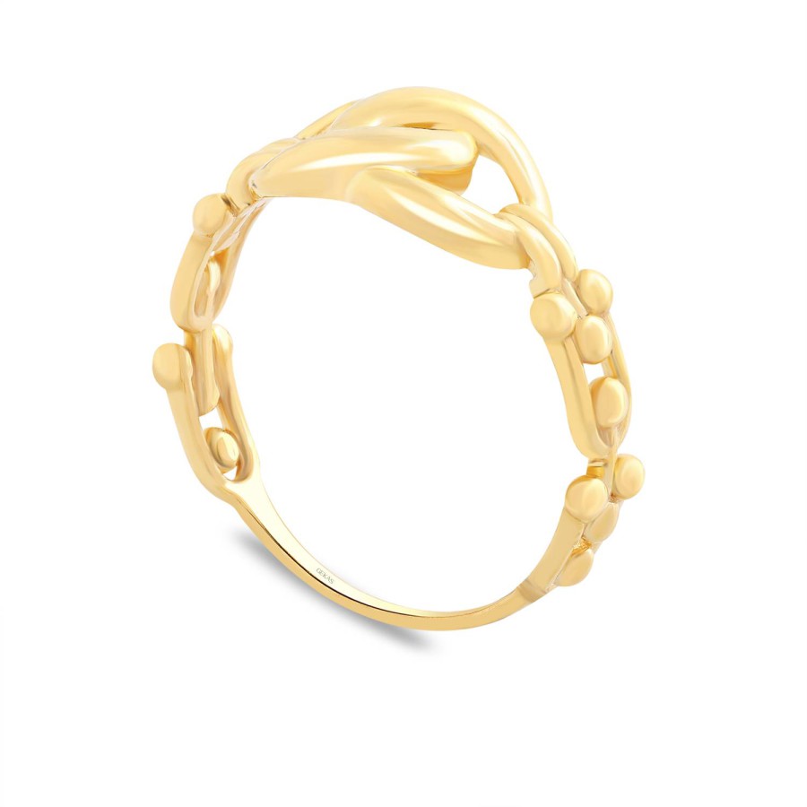 14 Ayar Sarı Altın Zincir Taşsız Yüzük