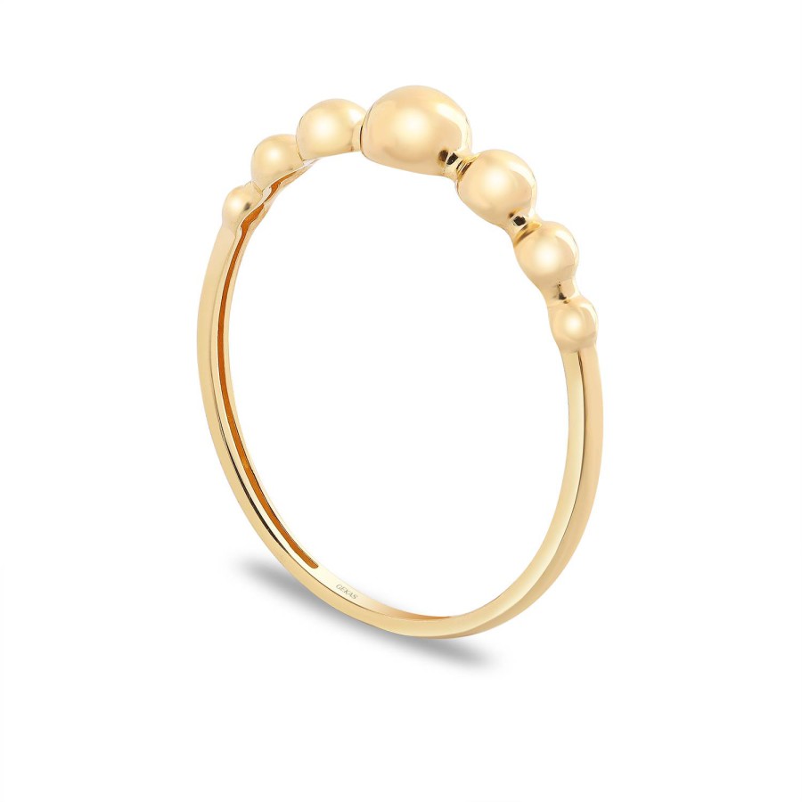 14 Ayar Sarı Altın Toplu Tasarım Taşsız Yüzük