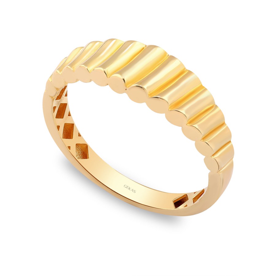 14 Ayar Sarı Altın Kral Taşsız Sade Yüzük