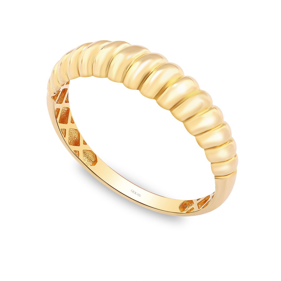 14 Ayar Sarı Altın Sade Burgu Yüzük