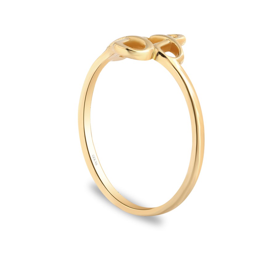 14 Ayar Sarı Altın Sonsuzluk Figürlü Yüzük