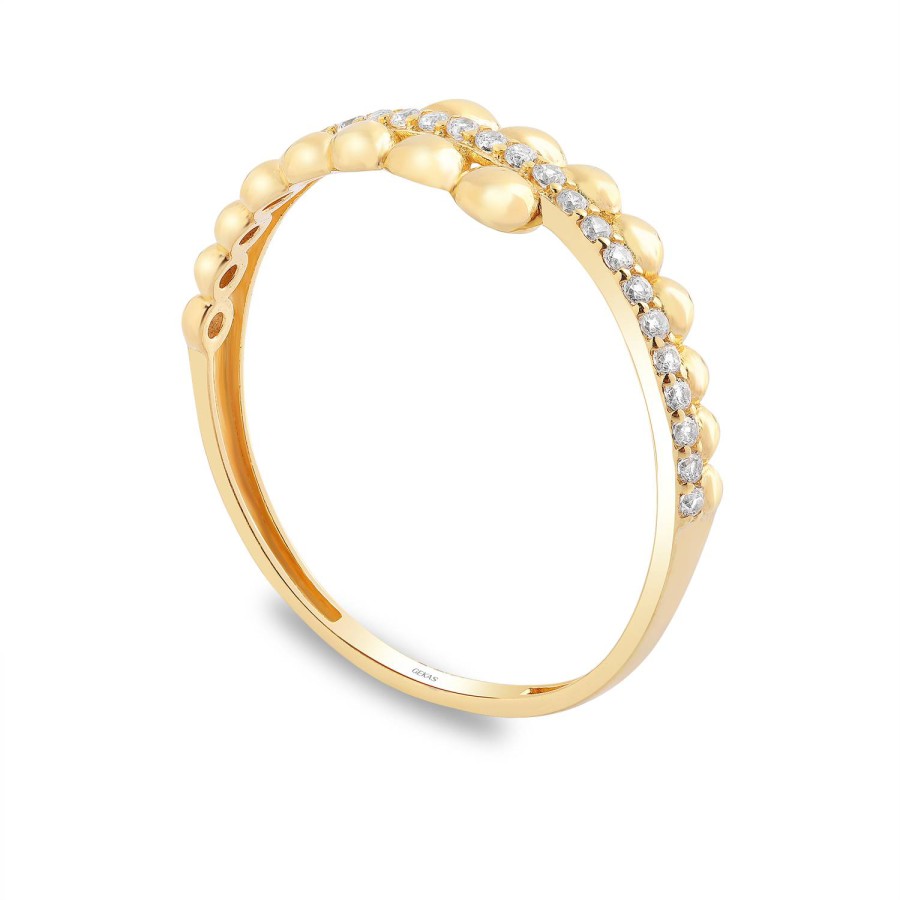 14 Ayar Sarı Altın Minimal Taşlı Yüzük