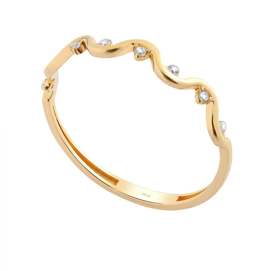 14 Ayar Sarı Altın Taşlı Yüzük