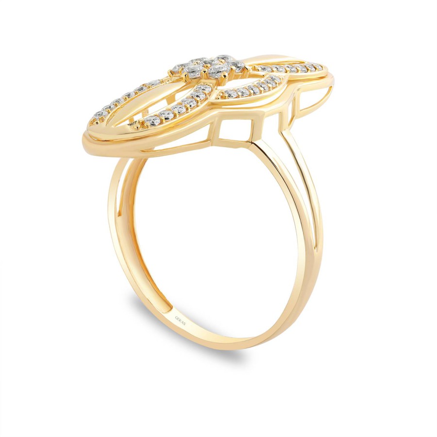 14 Ayar Sarı Altın Fantezi Taşlı Yüzük