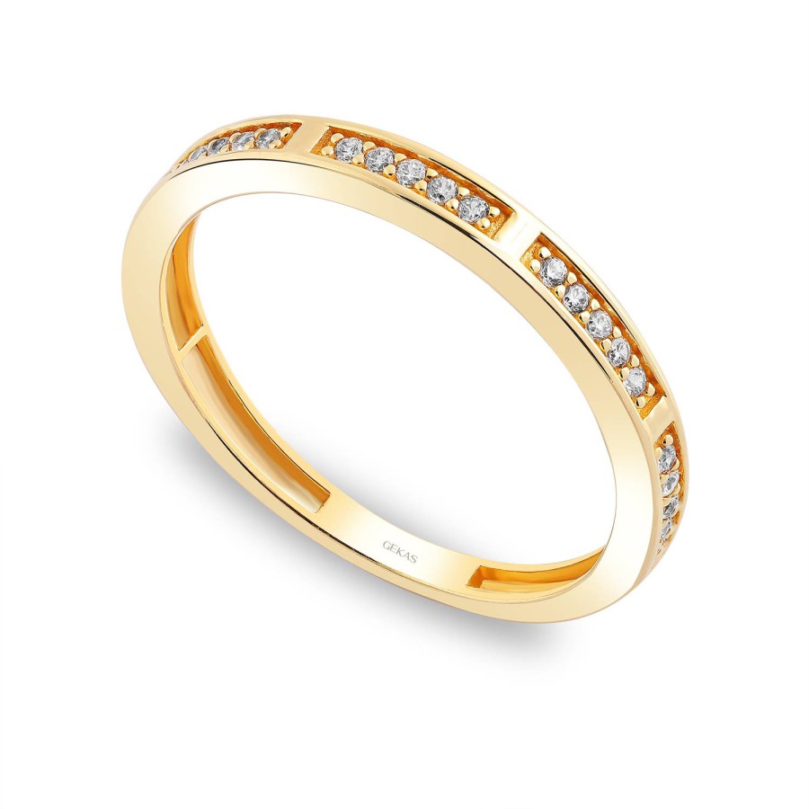 14 Ayar Sarı Altın Yarım Tur Yüzük