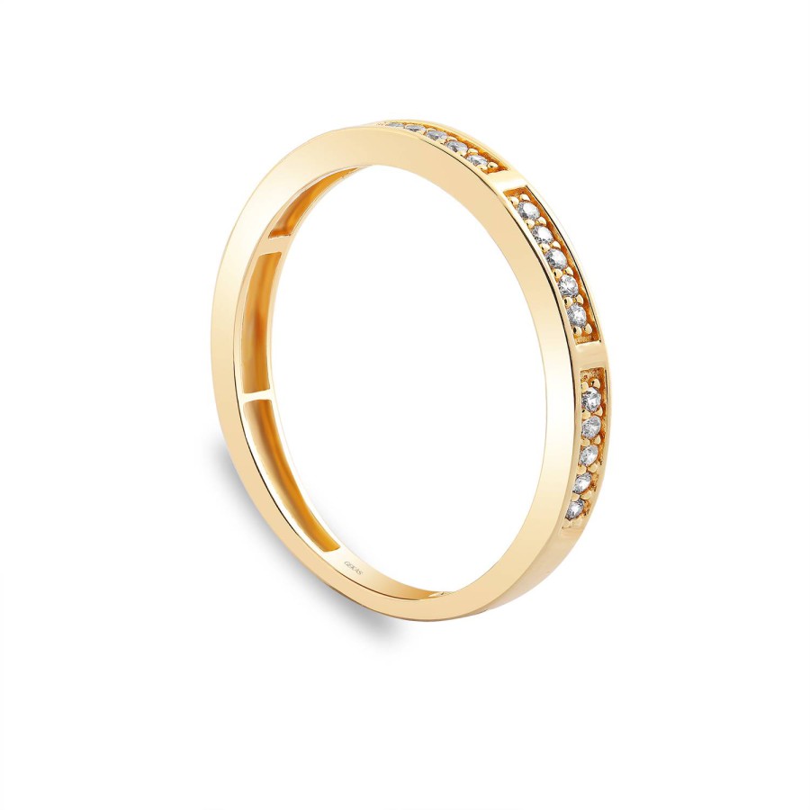 14 Ayar Sarı Altın Yarım Tur Yüzük