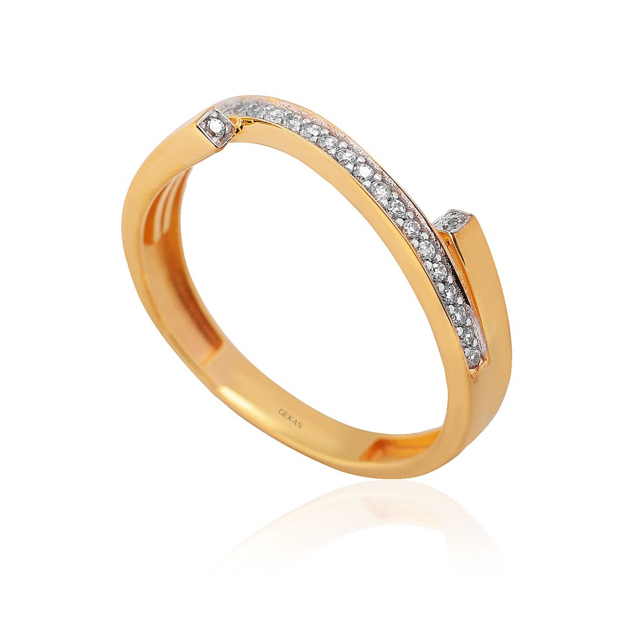 14 Ayar Sarı Altın Zarif Tasarımlı Yüzük